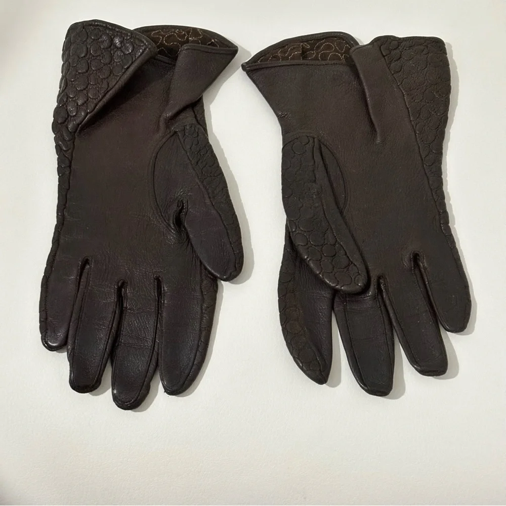 Vintage leather glove croc snake skin embossed size 6.5